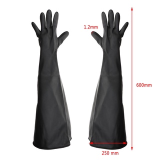 [flameer] 1 par de guantes de goma alcalinos industriales antiácidos 600x140x1.4mm
