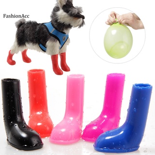 /TY/ 4 pzs zapatos de lluvia para perros/cachorros impermeables antideslizantes elásticos para mascotas (7)