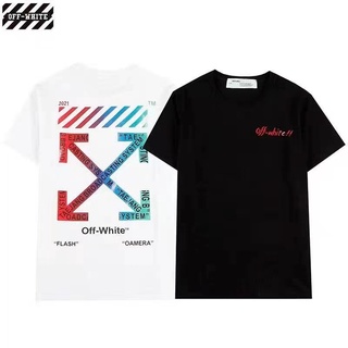 New Arrival 2021 Original High Quality OFF-WHITE Color-changing Printing Round Neck T-shirt Casual Korean Unisex Breathable Short Sleeves
