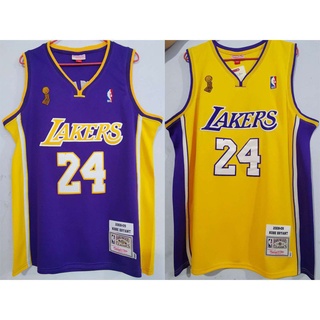 NBA men's jersey Los Angeles Lakers #24 Kobe Bryant yellow purple Champion cup basketball jersey