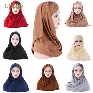 UNEED Señoras Pañuelo Sombrero de Baotou Malasia musulmán hijab Gorra de turbante Mujeres Nuevo Seda de la leche Bufanda de costura Lentejuela/Multicolor