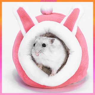 [KLOWARE2] Invierno cálido conejo conejillo de indias hámster casa cama lindo para animales pequeños rosa