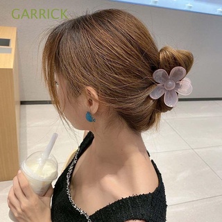 GARRICK Linda encantadora Garras de pelo Elegante Estilo coreano Pinzas para el cabello con flores Rosa gelatina En forma de flor Dulce Acrílico Medio Café Gris Verde Adornos para el cabello/Multicolor