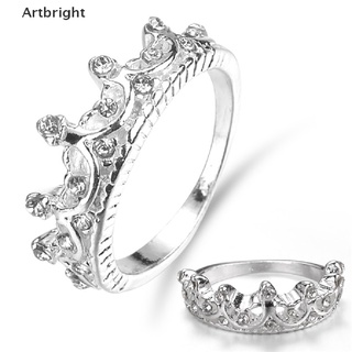 (hotsale) Princess Women Silver Rhinestone Zircon Queen Crown Wedding Ring Lover Gift {bigsale}