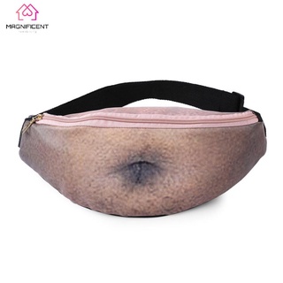 0329L Dad Waist Bags PU Skin Color Fat Belly Bag Anti Theft Cellphone Holder