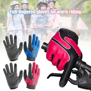 Guantes de equitación cálidos de dedo completo/guantes antideslizantes transpirables de alta elasticidad para exteriores
