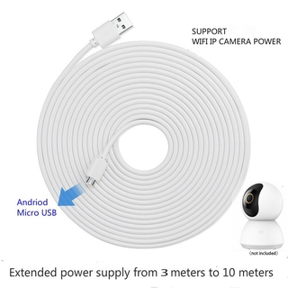 [hot Spot]cable de carga de 3 m/5 m/10 m de largo Cable de carga Micro USB Android para Ezviz, Xiaomi, Yi, IP CCTV cámaras de seguridad