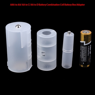 3Pcs AAA a AA/AA a C/ AA a D adaptador de batería titular caso convertidor interruptor