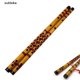 sutiska tradicional flauta de bambú largo clarinete estudiante instrumento musical 7 agujeros 42,5 cm mx