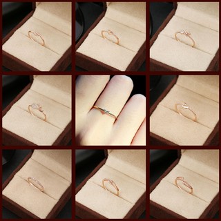 Cincin ins mujer anillo de dedo índice de oro rosa de 14 quilates anillo de compromiso de boda circonita cúbica diamante de oro de 14 quilates anillo para novia