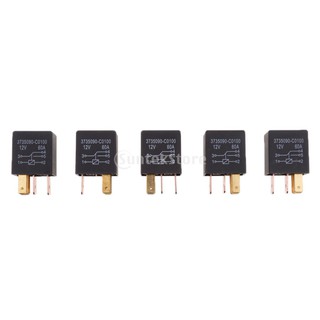 5 Pieces Car Motor 60A 5Pin Relays for Alarms Horn Light Control Device