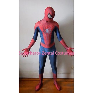 El Increíble Disfraz De Spiderman Halloween TASM2 Zentai Cosplay Estampado 3D Lycra Cuerpo Completo Spidey Traje (1)