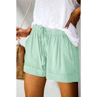 Pantalones cortos casuales de verano pantalones cortos rectos de cintura alta para mujer