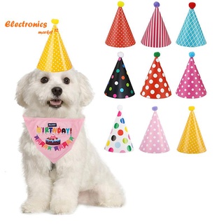 10 Set of Dog Birthday Bandana Scarfs with Cute Doggie Birthday Party Hat