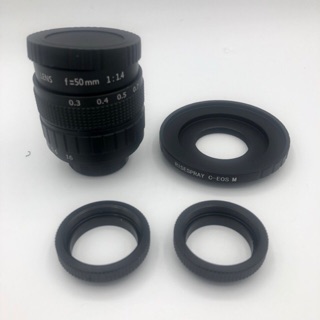 Lente fujian 50 mm f1.4 lente CCTV - adaptador - 2 anillos