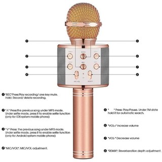 Microfono Karaoke con bocina de bluetooth Model WS-858 (3)