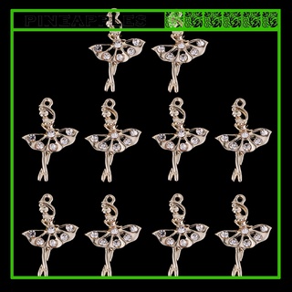 Charms 10 piezas de cristal declaración encantos oro danza BALLET chica hada ángel para collar cadena colgante moda diamante joyería