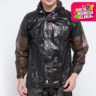 Jas Chamarra de lluvia transparente pantalones 700 PLEVIA STELAN impermeable - negro