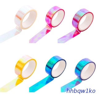 hhbqw1ko.mx Glitter Rainbow Laser Washi Tape Stationery Scrapbooking Decorative Adhesive Tapes DIY Masking Tape