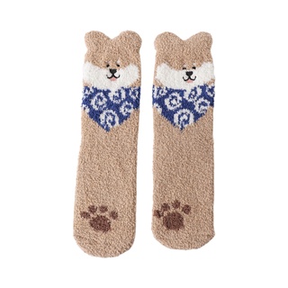 Pantuflas de color Rosa/calcetines lindos con orejas Para invierno/perros (5)
