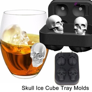 Creativo 3D cubo de hielo molde de silicona en forma de cráneo de silicona DIY cóctel máquina de hielo molde de Chocolate para el hogar Bar fiesta (3)