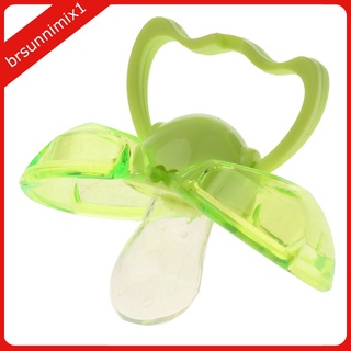 chupón de ortodoncia de silicona para bebé, cabeza plana, color verde