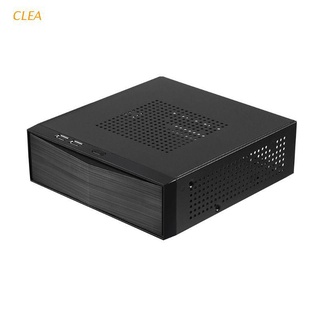 CLEA FH05 Host Mini ITX Office Home Computer Case USB2.0 with Radiator Hole HTPC Power Supply Horizontal Metal Desktop Chassis