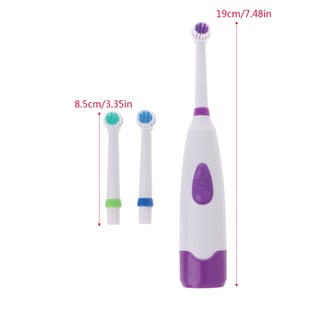 GUMU cepillo de dientes eléctrico giratorio impermeable con 3 cabezales de cepillo (8)