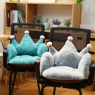 almohada de peluche cojín de asiento de dibujos animados corona suave piso trasero para niñas silla regalo cojines azul 3 e3r8