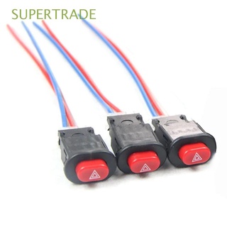 SUPERTRADE New Motorcycle Switch Hazard Light Switch Button Double Flash Warning Emergency Lamp Signal Flasher High Quality Motorcycle Accessories with 3 Wires Motorcycle Parts 1PCS Plastic Electrical System Built-in Lock/Multicolor (1)