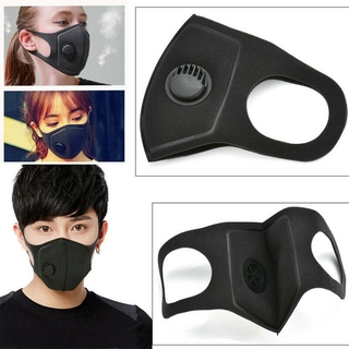 Mask Black Washable Mouth Anti-Dust Breather Valve Reusable Double-layer