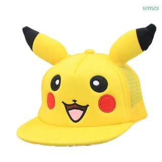 WMES1 Mesh Baseball Cap Hip Hop Pokemon Pikachu Hat Gift Charmander Adult Children Anime Figure Kids Parent-child Hat/Multicolor