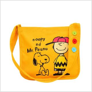 De dibujos animados lindo Snoopy lona bolso de hombro botón ajustable correa de hombro grande bolso de escuela Slingbag de alta popularidad (7)