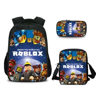 Roblox juego mochila almuerzo bolsa Crossbody bolsa de bolígrafo Lot escuela niño regalo