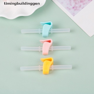 Timingbuildinggen Babycare Feeding Straw Infant Learning Dish Silicone Spoon Drinking Water Straw TBG