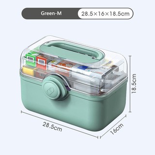 Kit de primeros auxilios portátil caja de almacenamiento de 3 niveles de plástico de alta capacidad de la familia Kit de emergencia caja organizador con mango de medicina pecho (7)