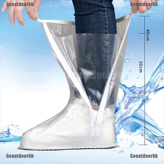 Gooutdoorhb impermeable lluvia reutilizable zapatos cubierta antideslizante cremallera botas de lluvia Overshoes