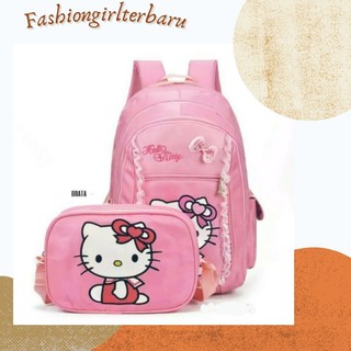 Bolsa de niños mochila niños mochila Mini bolsa de la escuela Hello Kitty borla niñas Paud K5X
