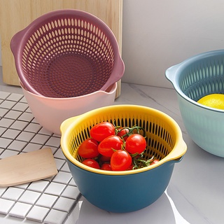 asdq1.mxLavabo de fruta hueco de doble capa para el hogar cesta de frutas de cocina cesta de drenaje de verduras cesta de drenaje de verduras de plástico creativo cesta de lavado de verduras