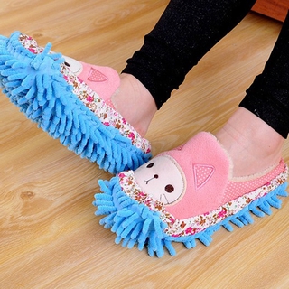 1PC Chenille Lazy frepping zapatilla cubierta limpia piso extraíble y lavable zapatillas de fregona (3)