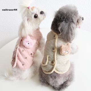 [sc] ropa sin mangas para mascotas, diseño de oso de dibujos animados, chaleco para perro, traje de buena artesanía para uso diario (1)