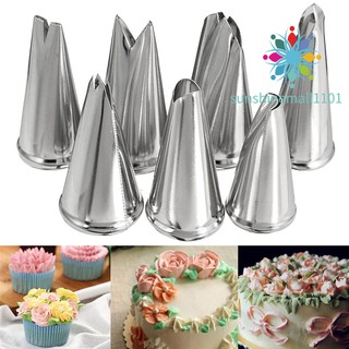 sm01 7 pzs juego de boquillas para glaseado/puntas de acero inoxidable para pastelería/decoración de cupcakes