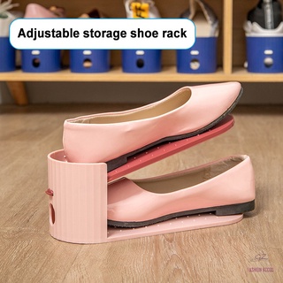 Portable Shoe Slots 2-Layer Stack Shoes Rack Space-Saving Storage Shoes Holder Organizer Adjustable Height