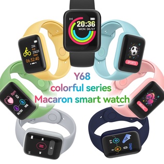 Smartwatch Y68 Reloj inteligente Macaron color con USB Bluetooth Heart Monitor para Iphone y Android