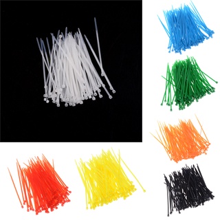 {FCC} 100pcs 3x100mm Nylon plástico colorido Cable organizador de alambre cremallera lazo correa