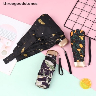 [threegoodstones] Pocket Umbrella Sun Umbrella Rainproof UV Protection Pretty Girl Trend Umbrella New Stock