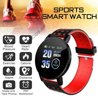 Reloj inteligente 119plus con monitor de ritmo cardiaco/presión arterial/salud/impermeable/pulsera Bluetooth/rastreador de ejercicios (1)