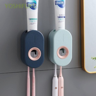 YOSHIFUKU Montado en la pared Exprimidor de pasta de dientes Succión de pared Conjunto de accesorios de baño Estante para cepillos de dientes Herramientas de baño Automático Adhesivo Organización de|Porta cepillo de dientes/Multicolor