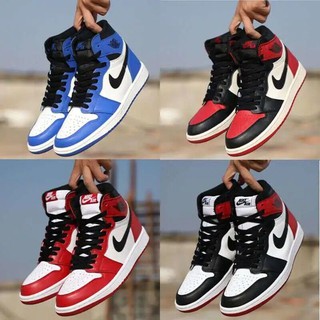 24h Nike Air Jordan 1 [Wanita Kasut inspirado] hombres mujeres zapatillas de deporte altas Casual zapatos de baloncesto