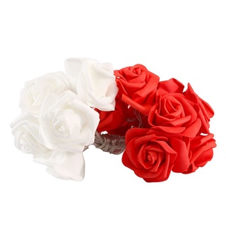 Cadena De Luz Led Flor Rosas Rojo y Blanco Decoración 3m 20 Rosas